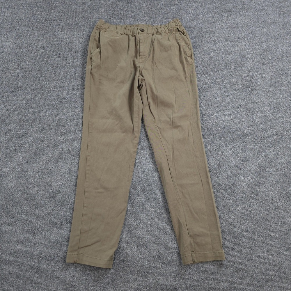 Cove USA Pants Mens 32x30 Beige Stretch Chino Elastic Waist Casual Golf Surf